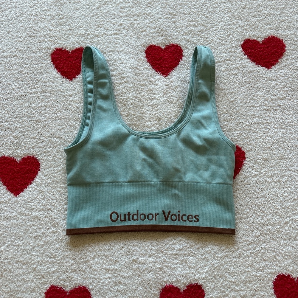 Outdoor Voices Storm Seamless Rib Longline Bra